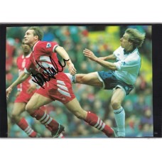 Autographed picture of John Scales the Liverpool footballer. 